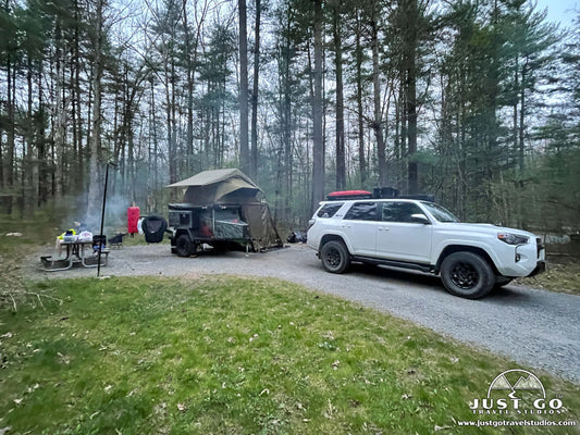 Turtleback Trailer and 4Runner camping at Pine Grove Furnace State Park