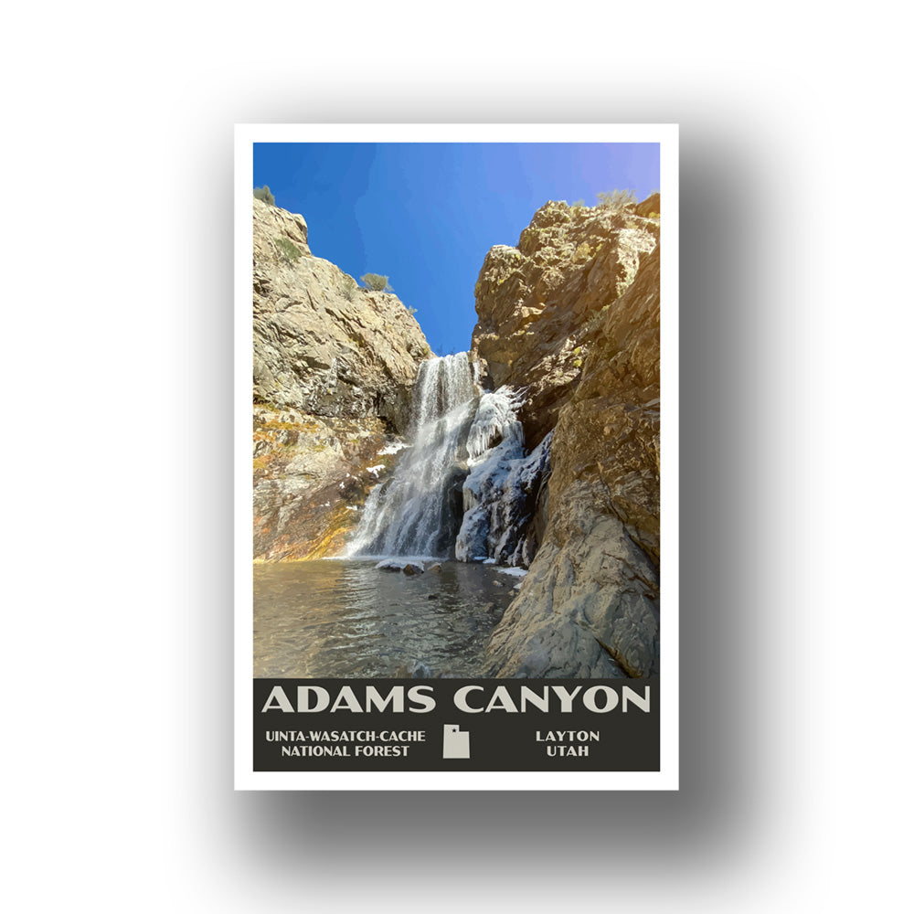 Adams Canyon Poster-WPA (Adams Canyon Falls) (Utah State)