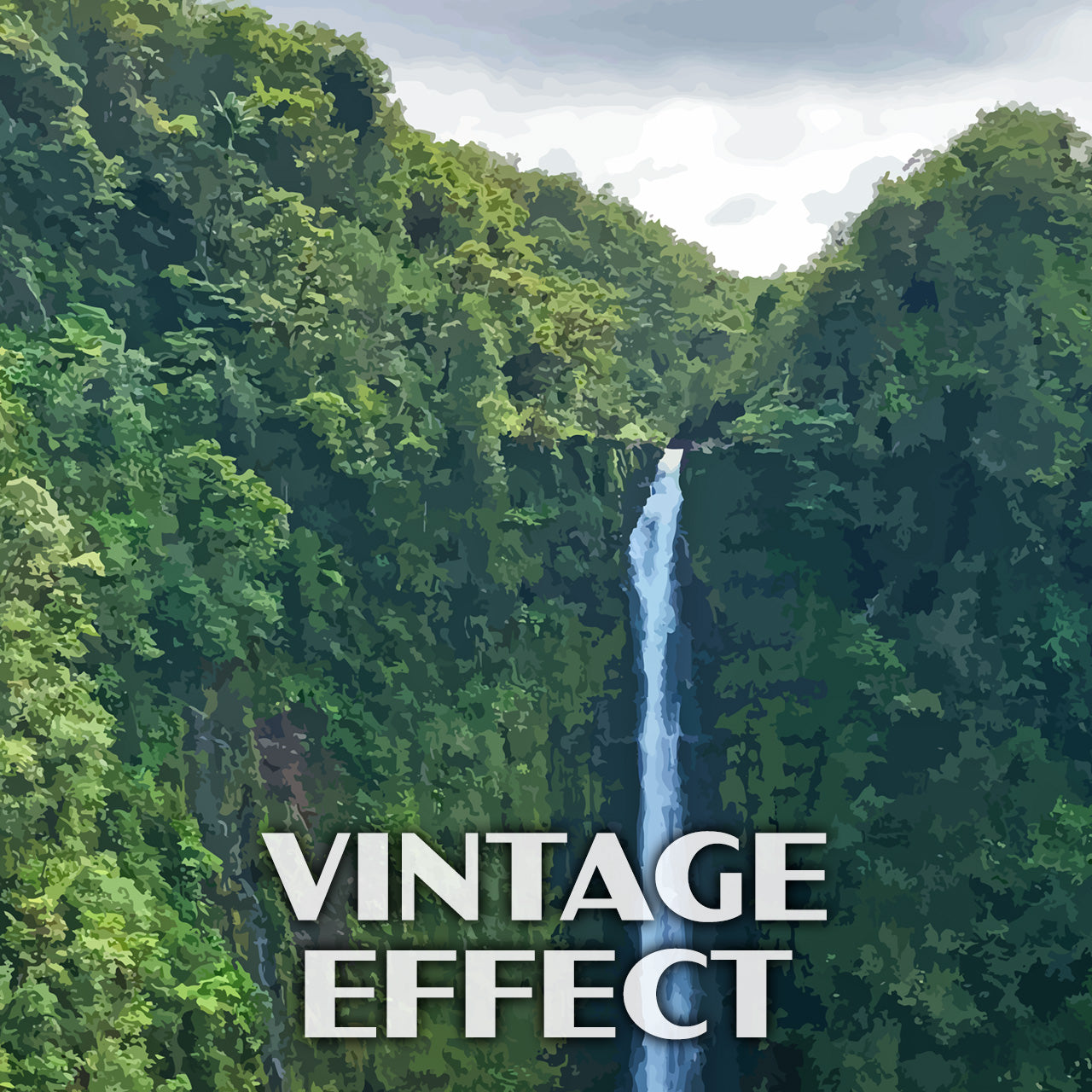 Akaka Falls State Park Poster-WPA (Cloudy Sky)