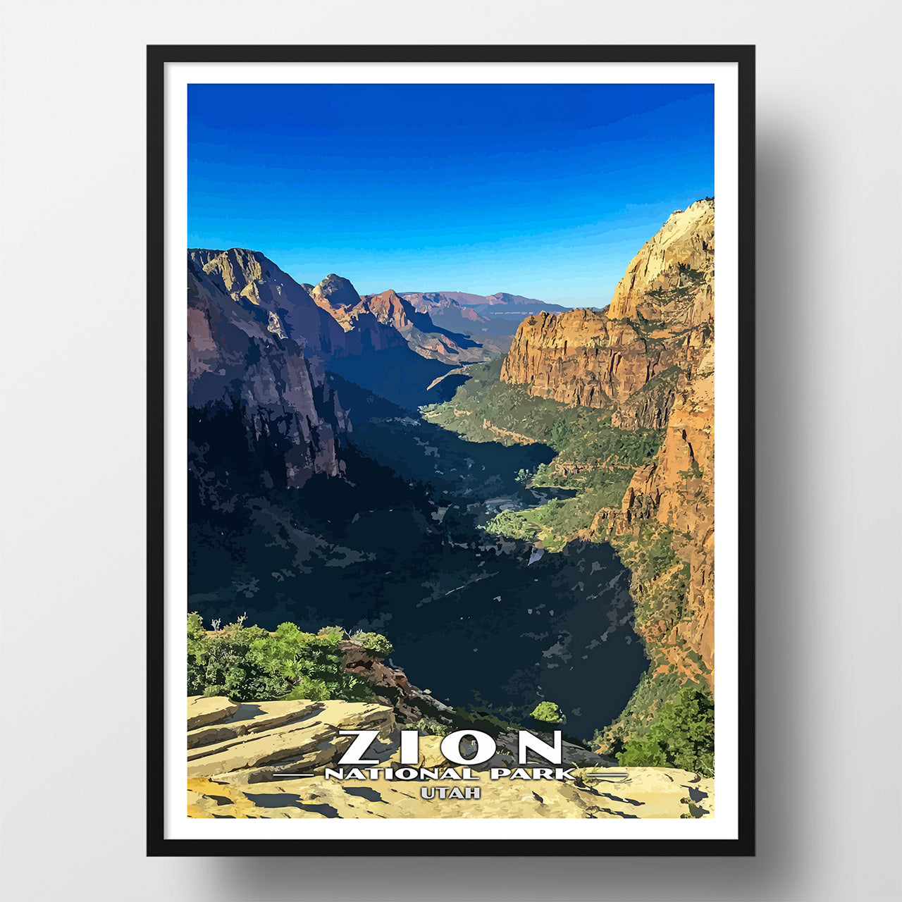 Zion National Park Poster-WPA (Angels Landing)