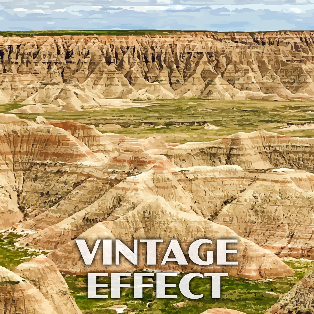 Badlands National Park Poster-WPA (Plateau)