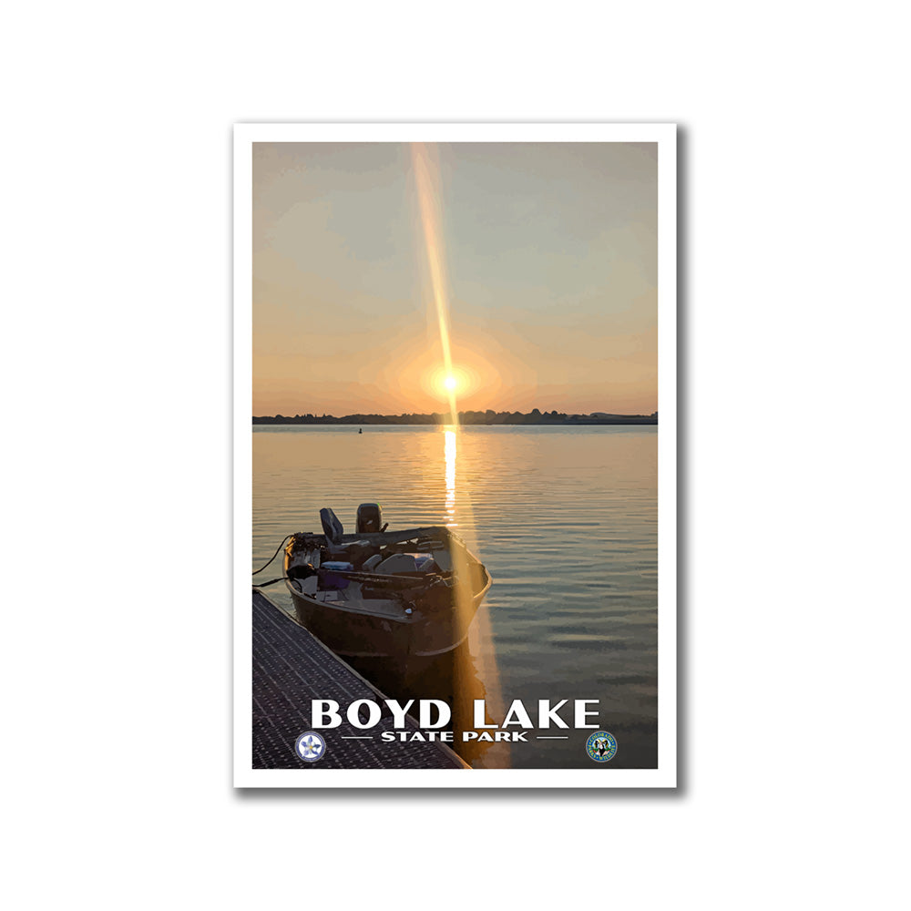 Boyd Lake State Park Poster - WPA (Boat at Dock) - CPF / BLSP