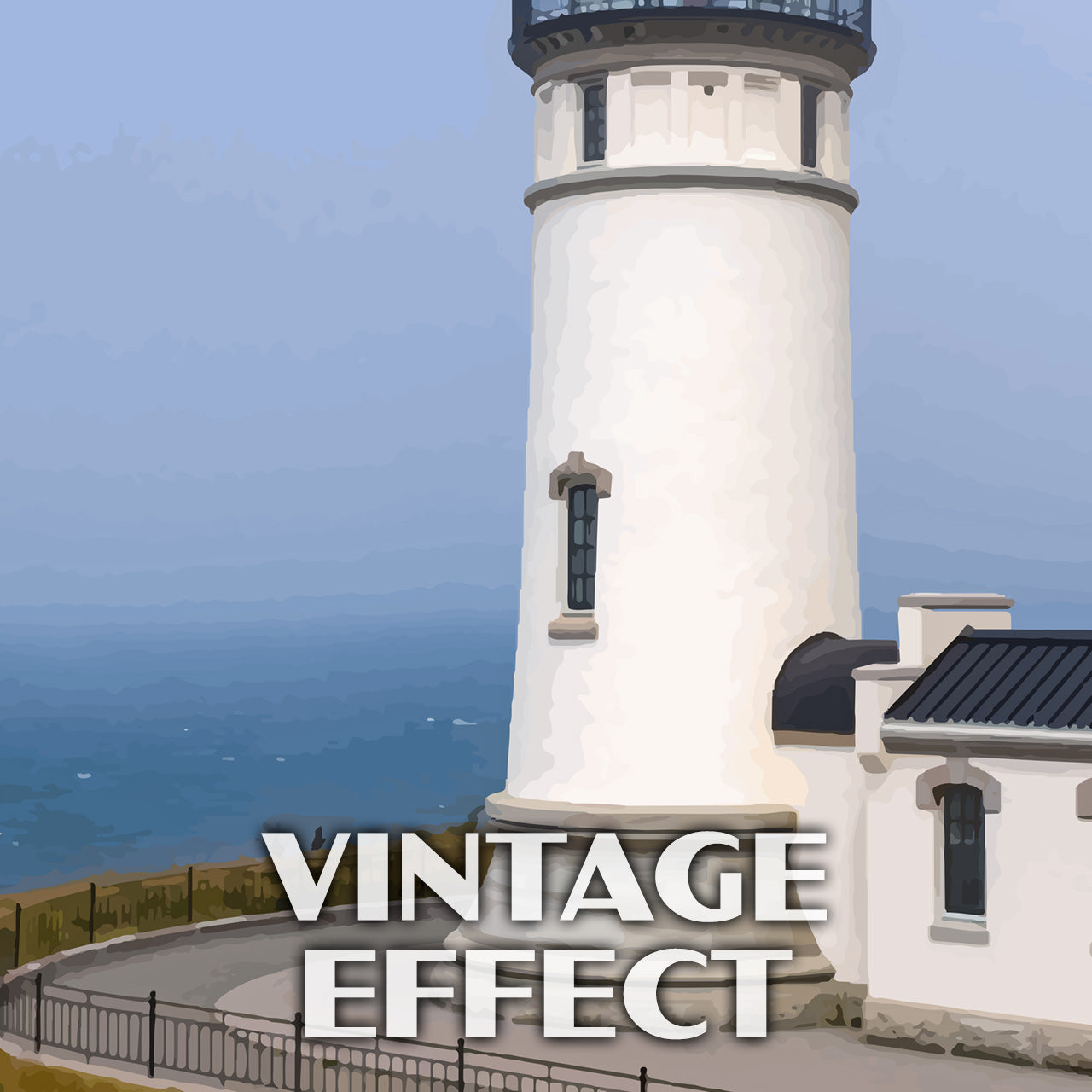 Cape Disappointment State Park Poster-WPA (North Head Lighthouse in fog)