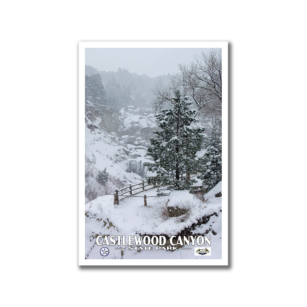 Castlewood Canyon State Park Poster - WPA (Snow) - CPF / FOCCSP