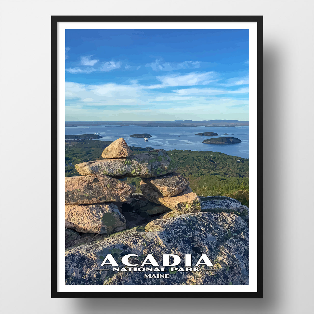 Acadia National Park Poster-WPA (Champlain Mountain)
