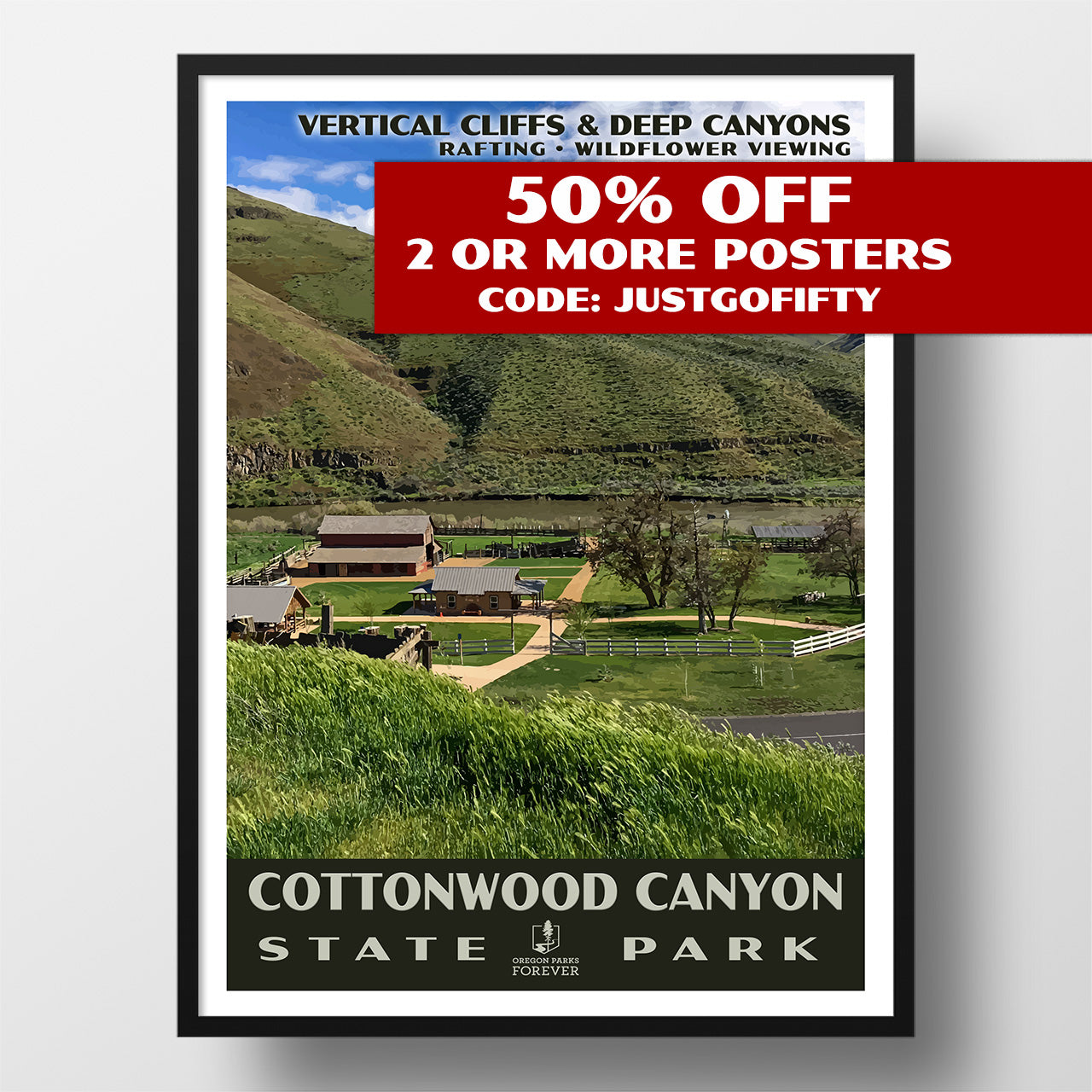 Cottonwood Canyon State Park Poster - WPA (Spring) - OPF
