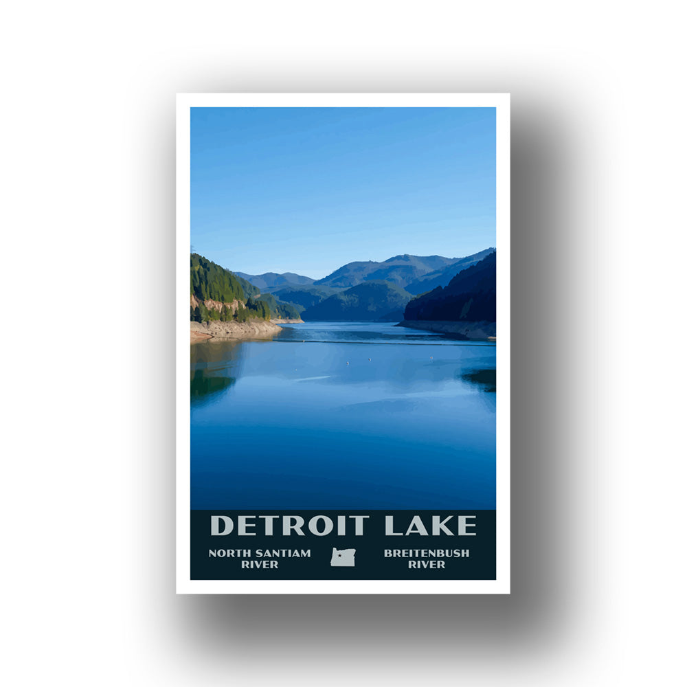 Detroit Lake Poster-WPA (Summer) (Oregon State)