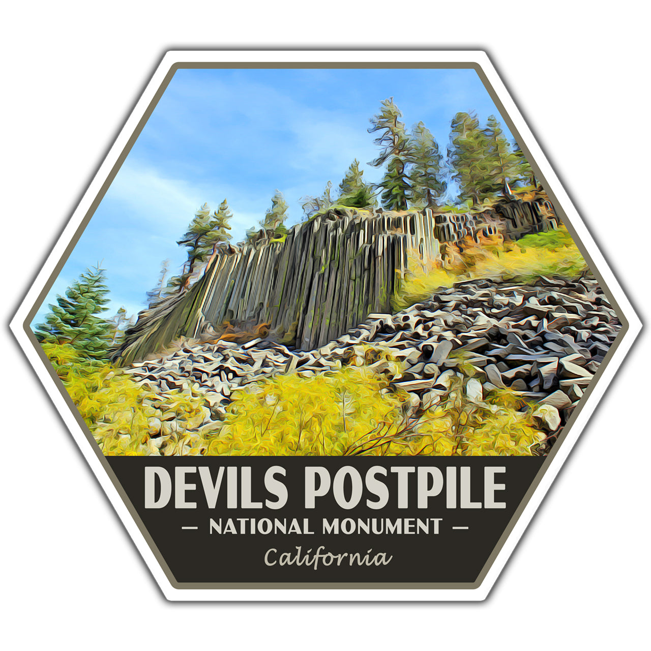 Devils Postpile national monument sticker