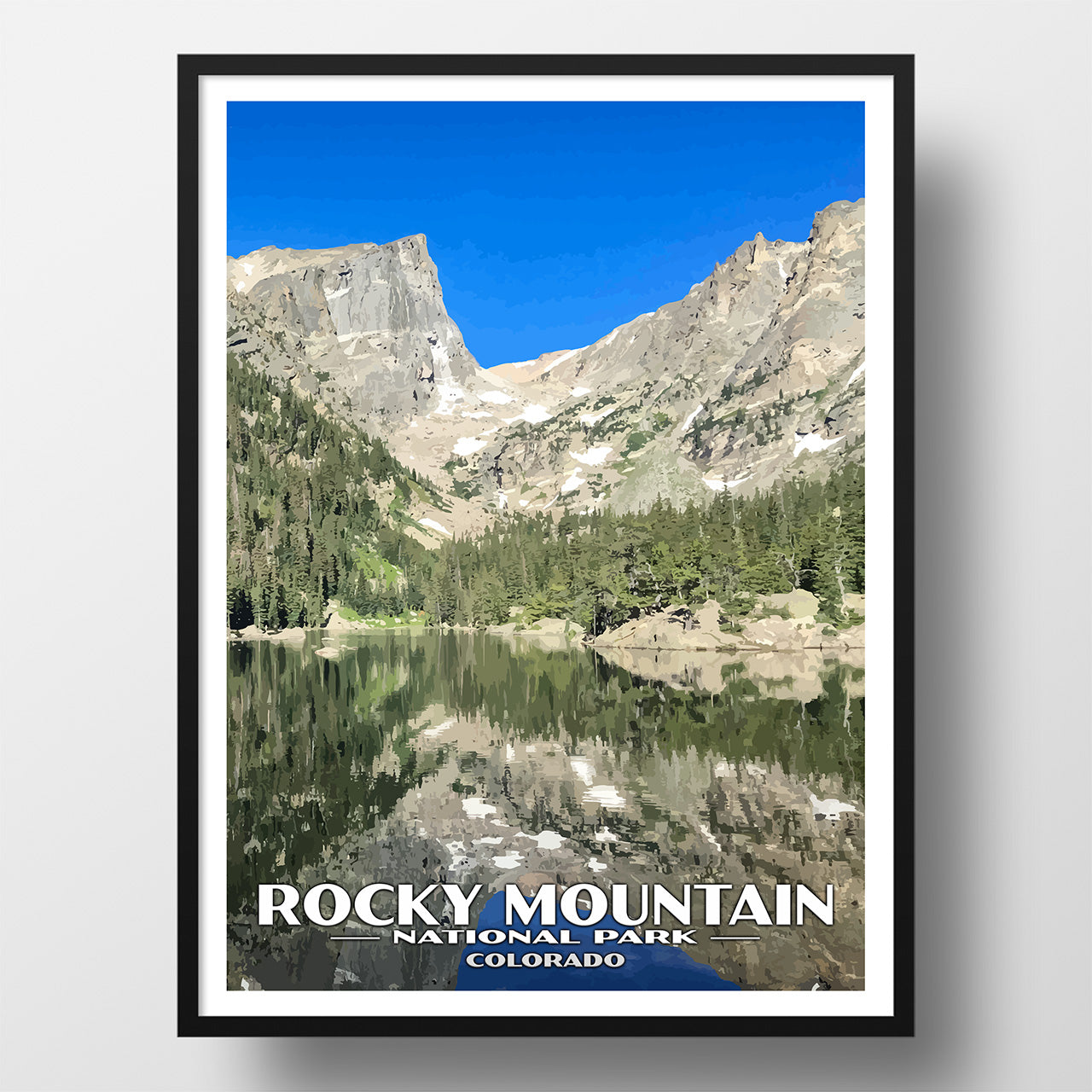 Rocky Mountain National Park Poster-WPA (Dream Lake)