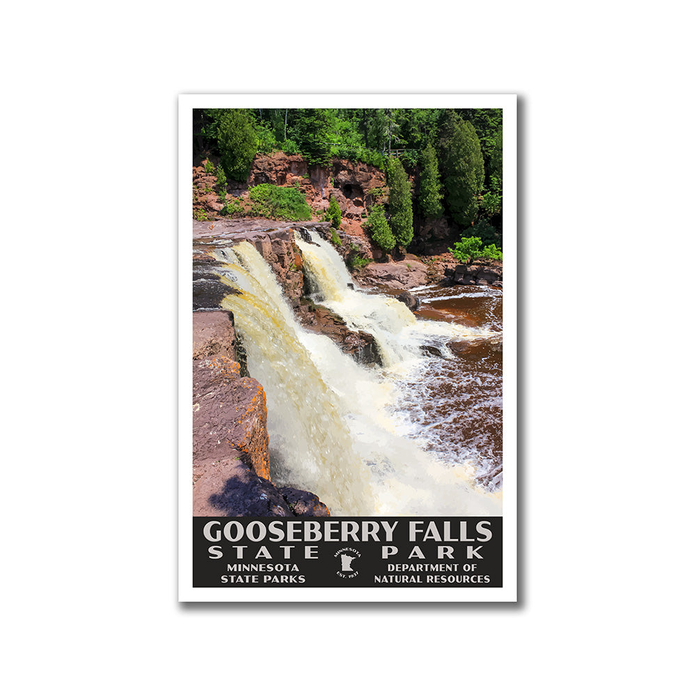 Gooseberry Falls State Park Poster-WPA (Side View)