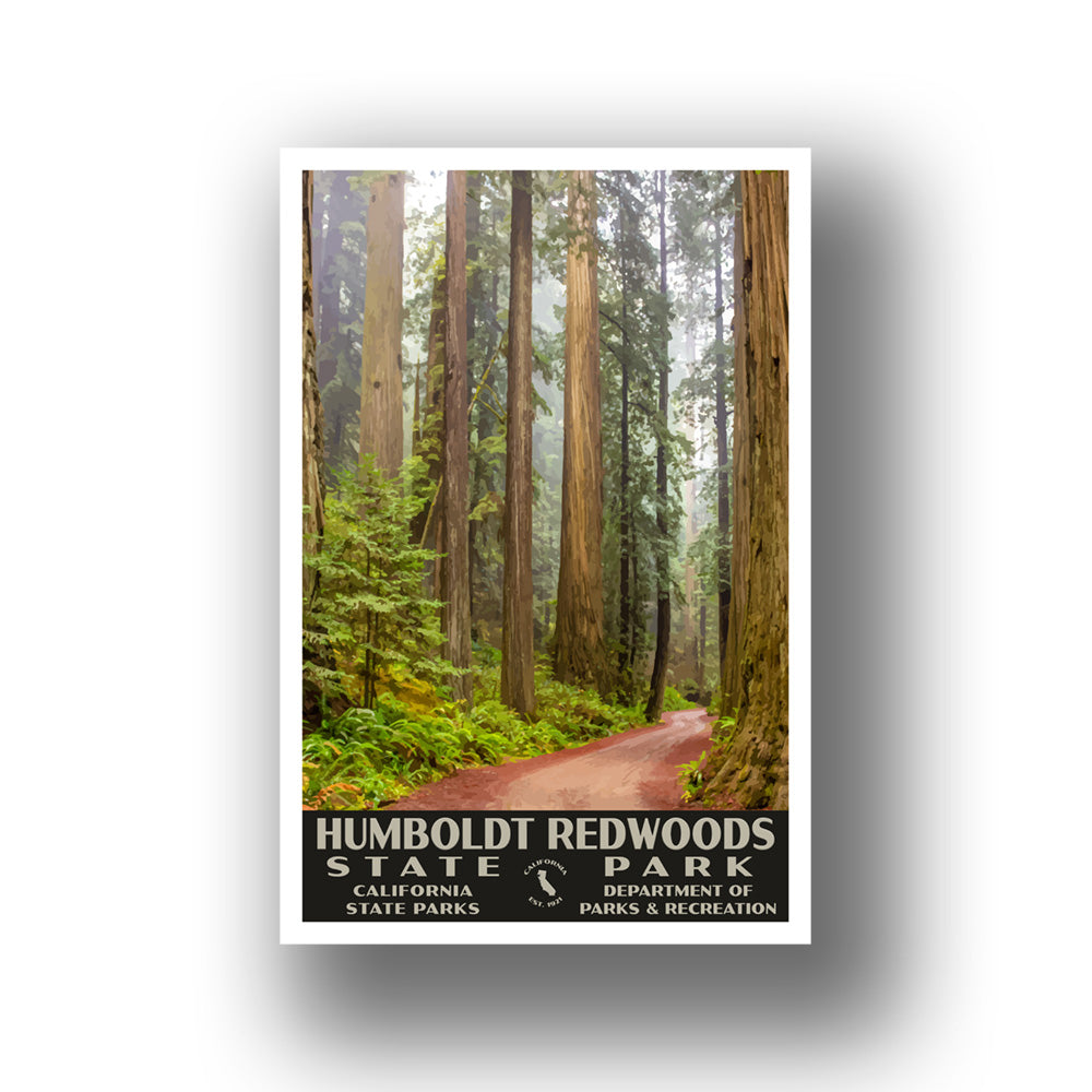 Humboldt Redwoods State Park Poster-WPA (Rockefeller Forest with Road)