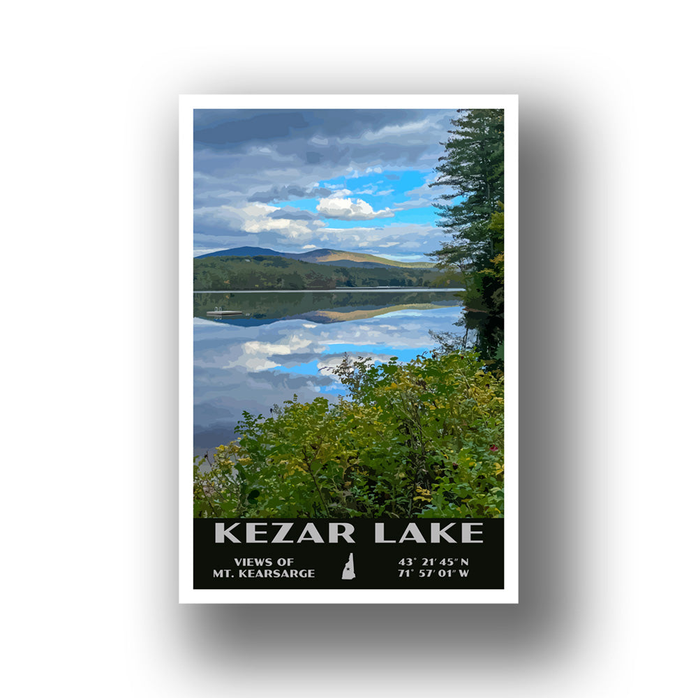 Kezar Lake Poster-WPA (Mount Kearsarge View) (New Hampshire State)