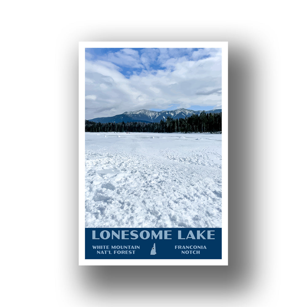 Lonesome Lake Poster-WPA (Winter) (New Hampshire State)