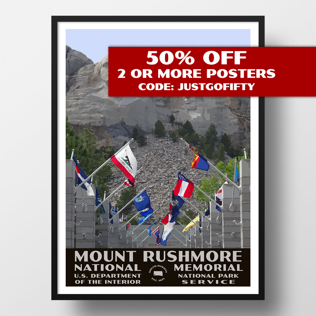 mount rushmore national memorial poster