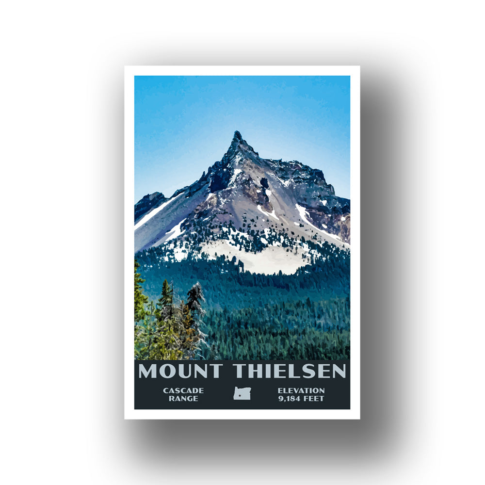 Mount Thielsen Poster-WPA (Forest Overlook) (Oregon State)