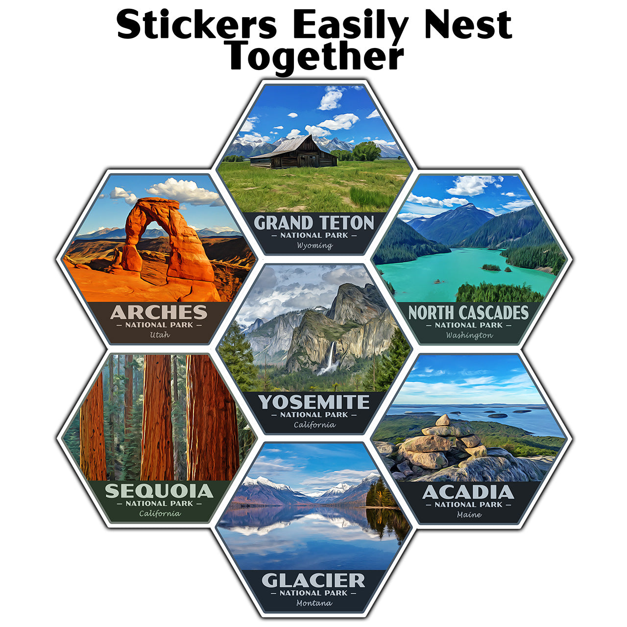 Yosemite National Park Sticker (Tunnel View) - Hex