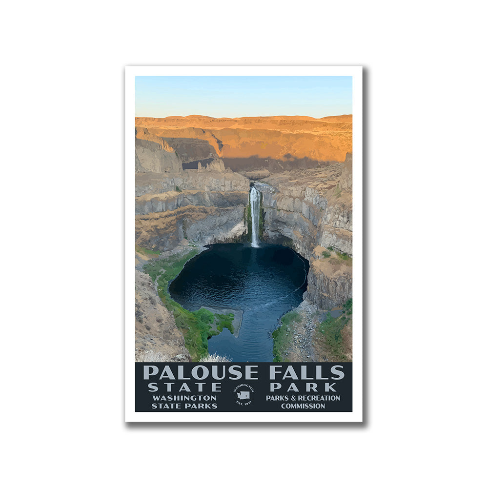 Palouse Falls State Park Poster-WPA (Overlook View)