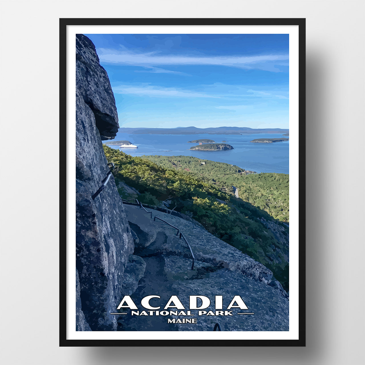 Acadia National Park Poster-WPA (Precipice Trail)