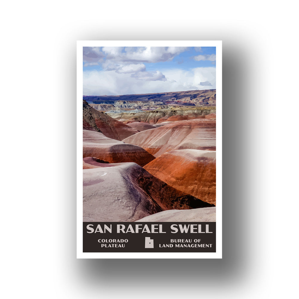 San Rafael Swell Poster-WPA (Painted Overlook) (Utah State)