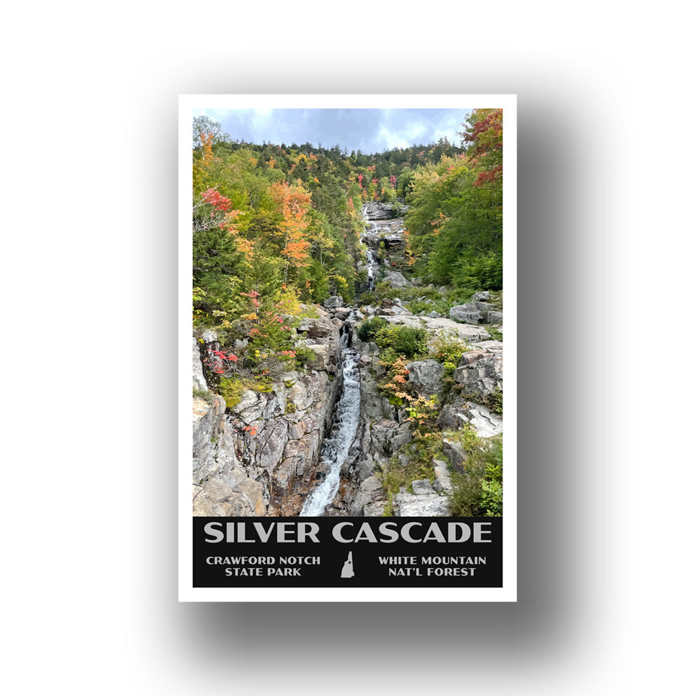 Silver Cascade Poster-WPA (Crawford Notch) (New Hampshire State)
