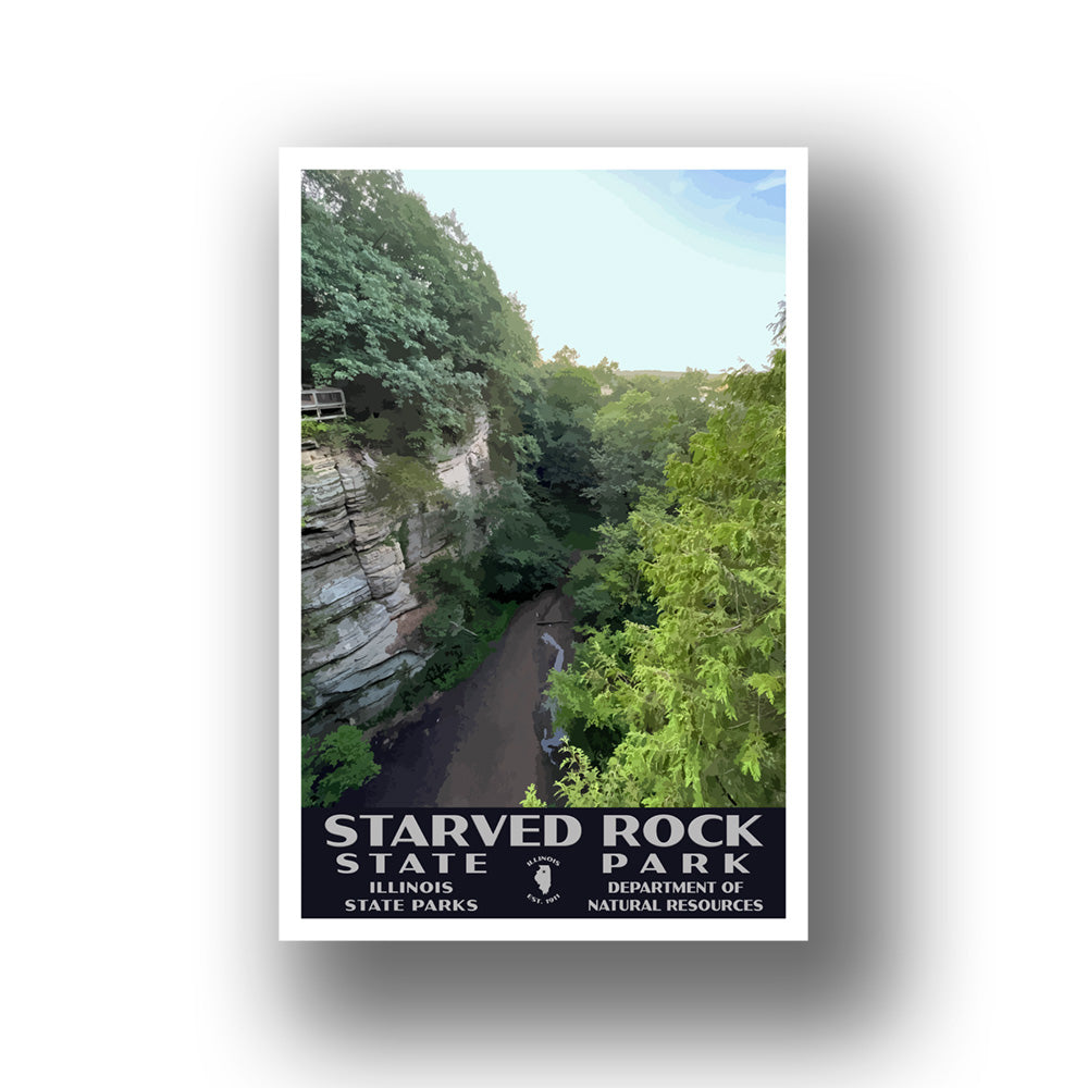 Starved Rock State Park Poster-WPA (Wildcat Canyon Overlook)