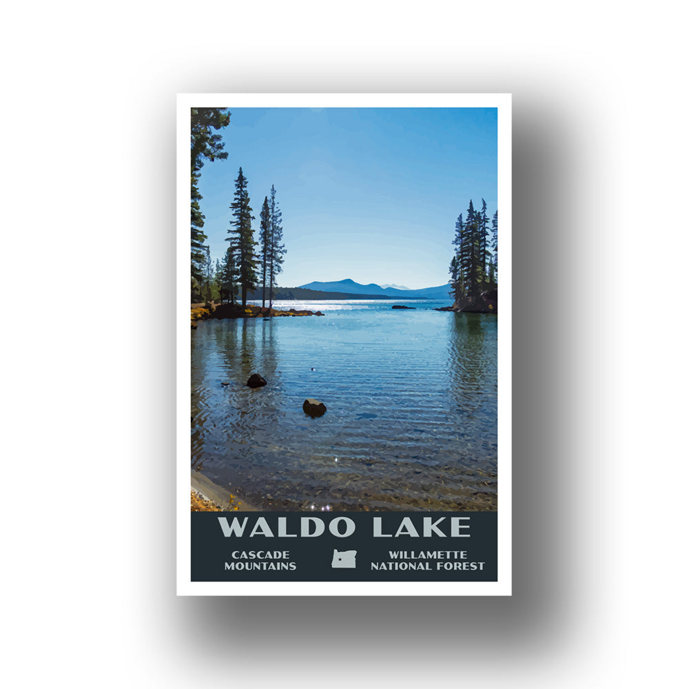 Waldo Lake Poster-WPA (North Shore) (Oregon State)
