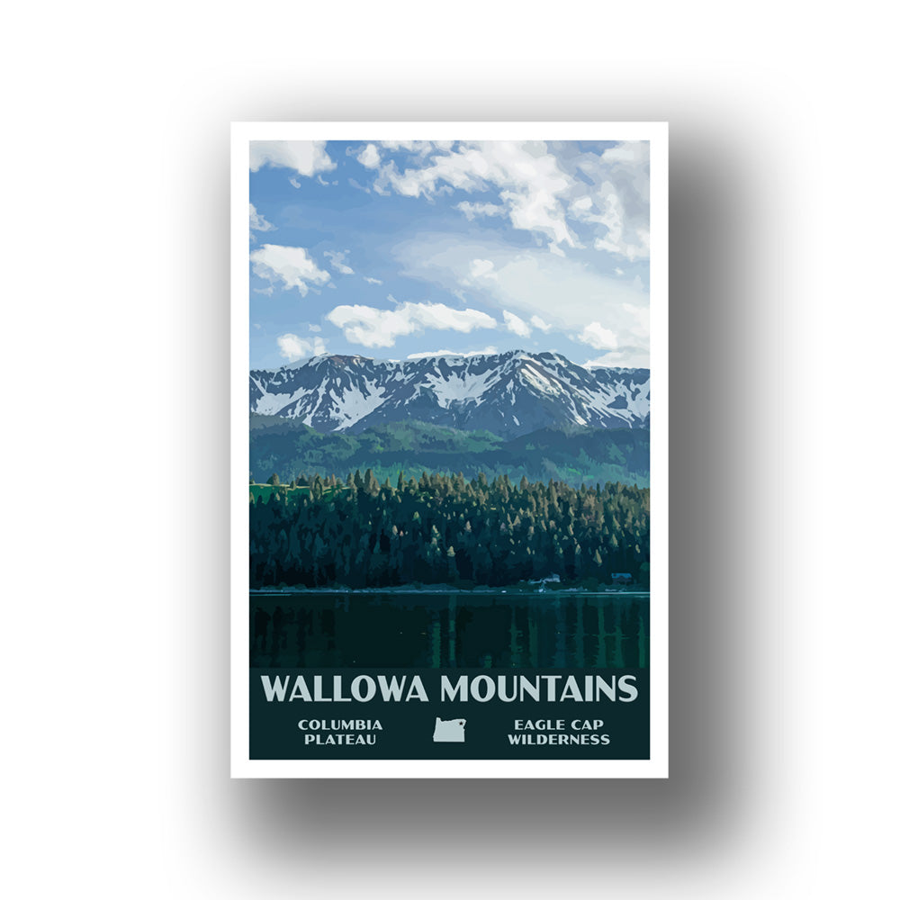 Wallowa Mountains Poster-WPA (Lake View) (Oregon State)