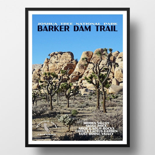 Joshua Tree National Park Poster-Barker Dam Trail