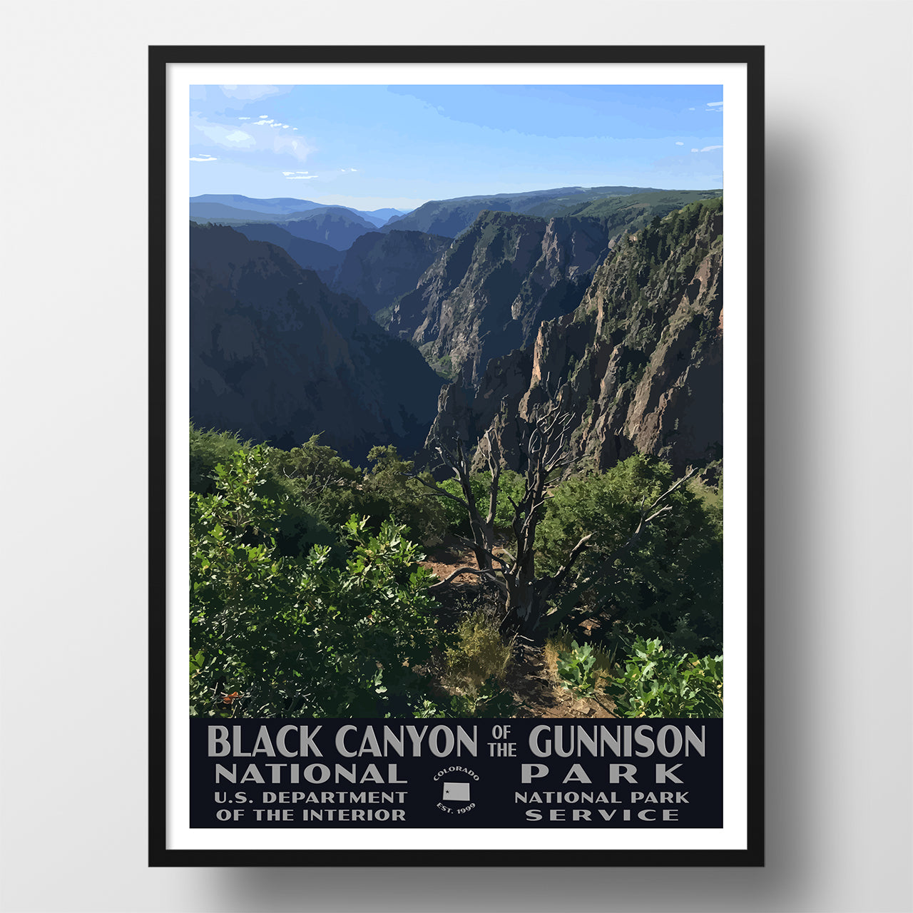 Black Canyon of the Gunnison National Park Poster, WPA Style