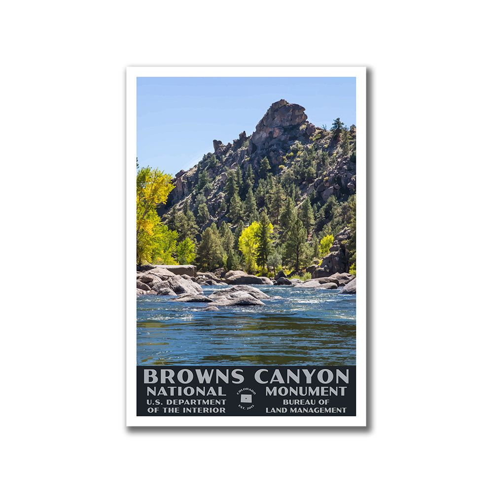 Browns Canyon National Monument Poster-WPA (On the River)