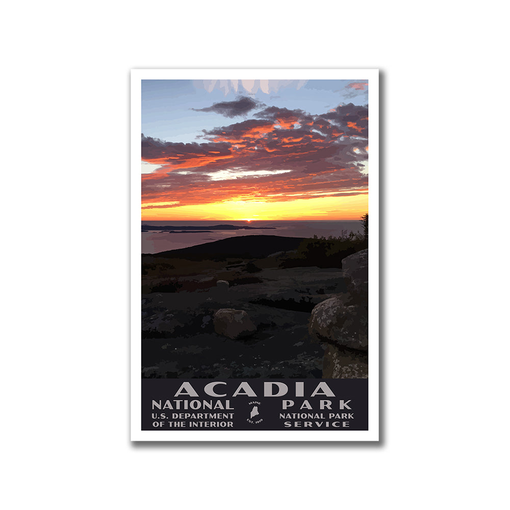 Acadia National Park Poster Cadillac Mountain Sunrise