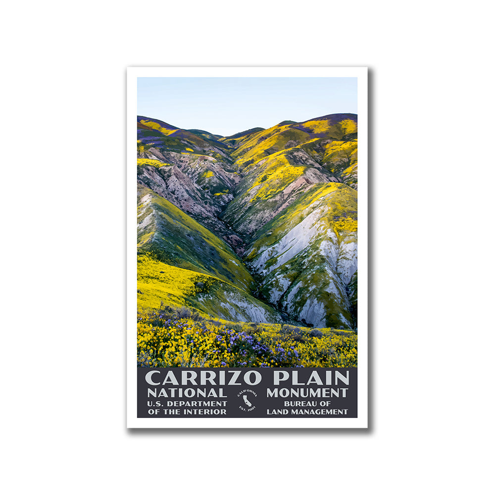 Carrizo Plain National Monument Poster-WPA (Superbloom)