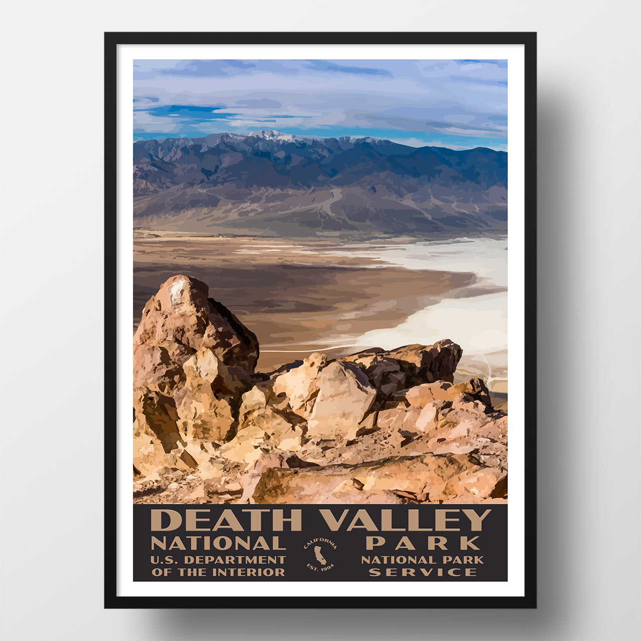 Death Valley National Park Poster-WPA (Dantes View) – Just Go Travel Studios