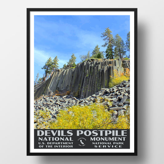 Devils Postpile National Monument Poster-WPA (Devils Postpile)