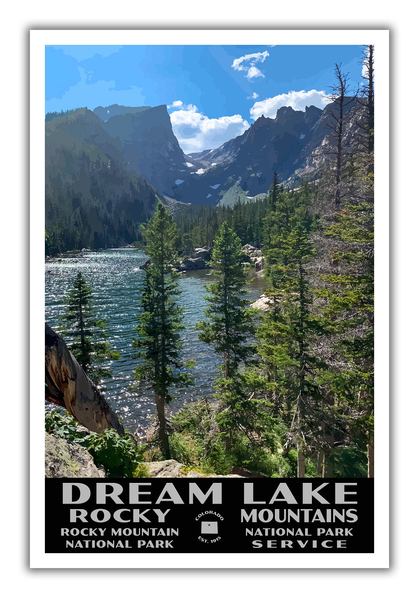 Dream Lake Poster (Hiking and Fishing) - WPA