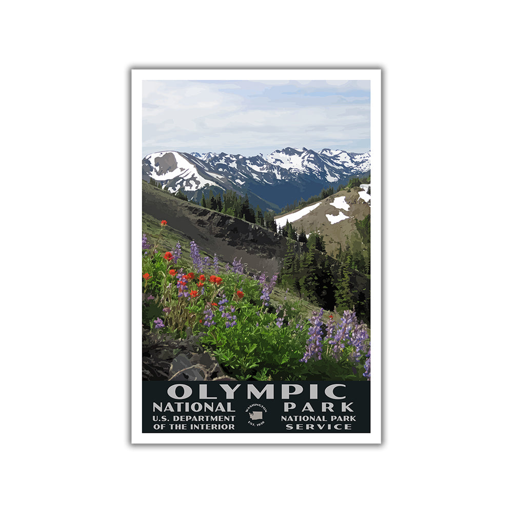 Olympic National Park Poster-WPA (Hurricane Ridge)