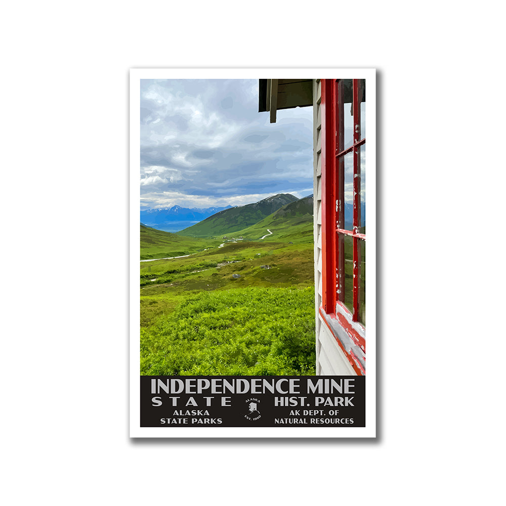 Indpendence Mine State Historical Park Poster-WPA (View from Office) (Alaska State)