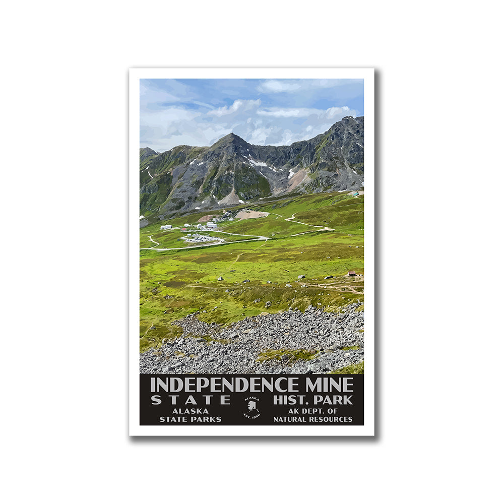 Indpendence Mine State Historical Park Poster-WPA (from Above) (Alaska State)