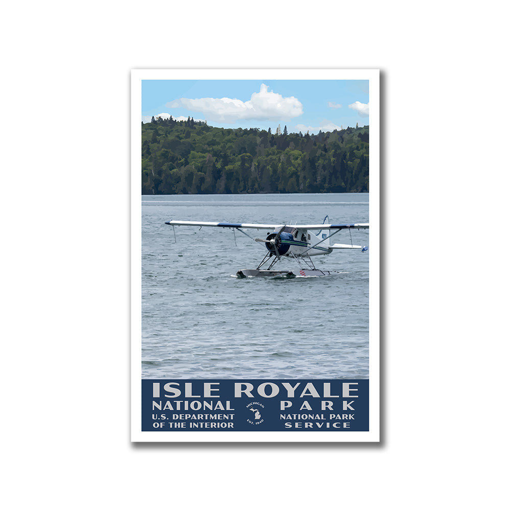 Isle Royale National Park Poster-WPA (Seaplane)