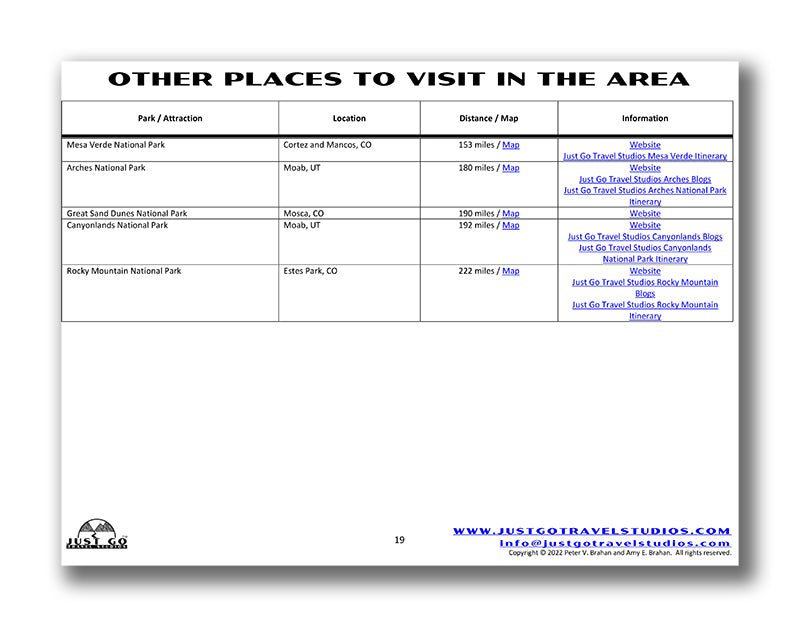 Black Canyon of the Gunnison National Park Itinerary (Digital Download)