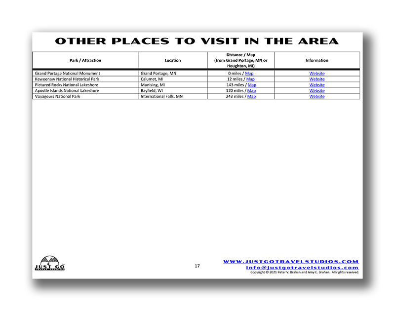 Isle Royale National Park Itinerary (Digital Download)