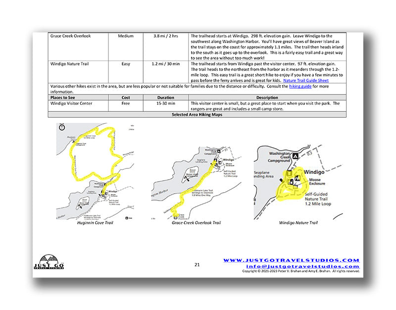 Isle Royale National Park Itinerary (Digital Download)