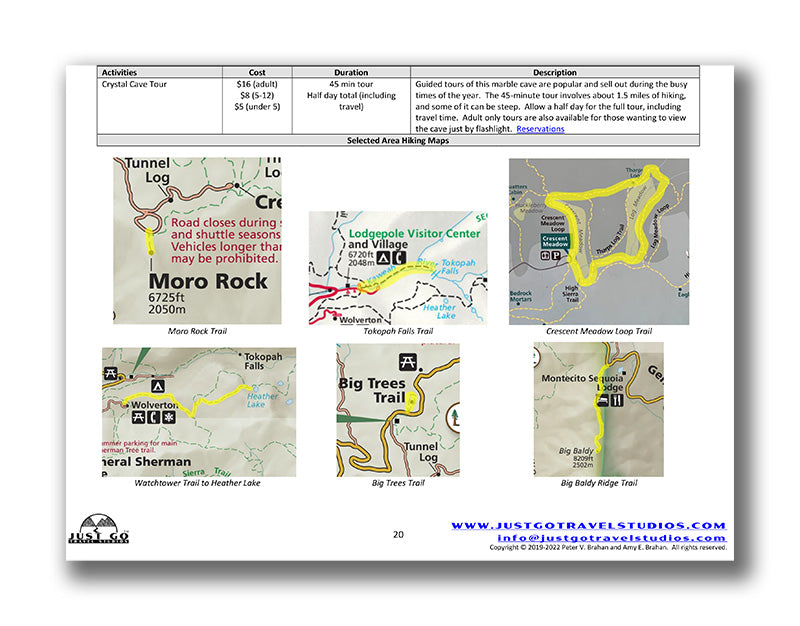 Sequoia National Park Itinerary (Digital Download)