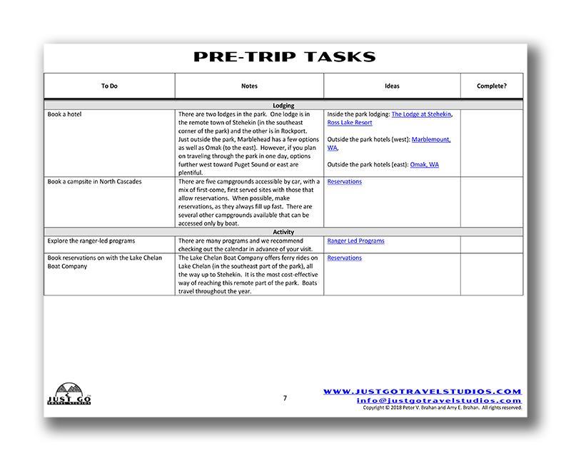 North Cascades National Park Itinerary (Digital Download)