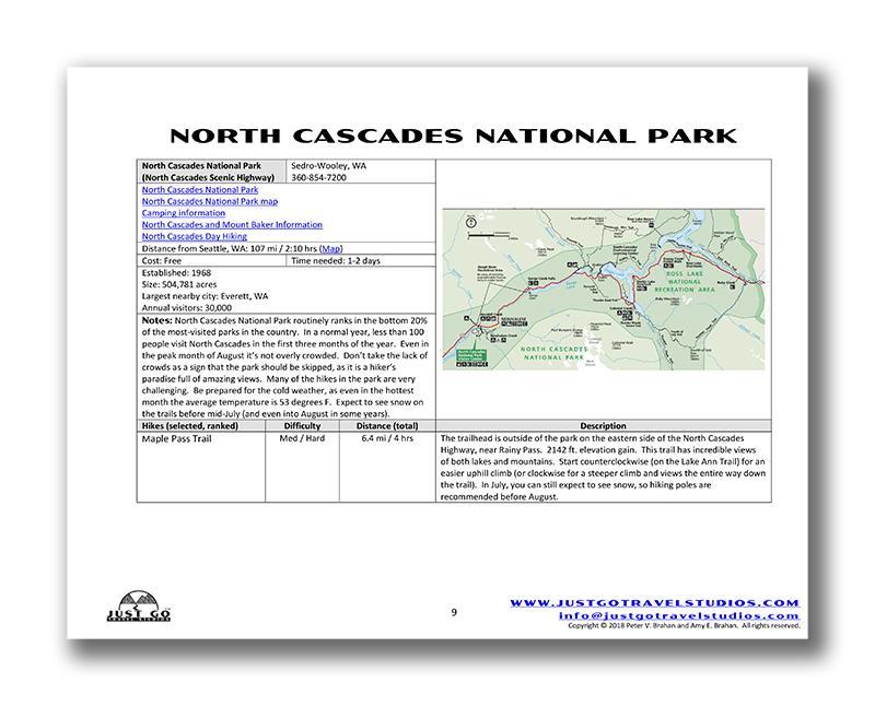 North Cascades National Park Itinerary (Digital Download)