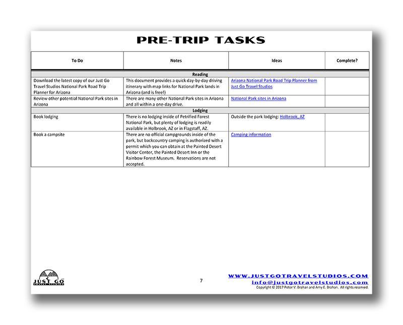 Petrified Forest National Park Itinerary (Digital Download)