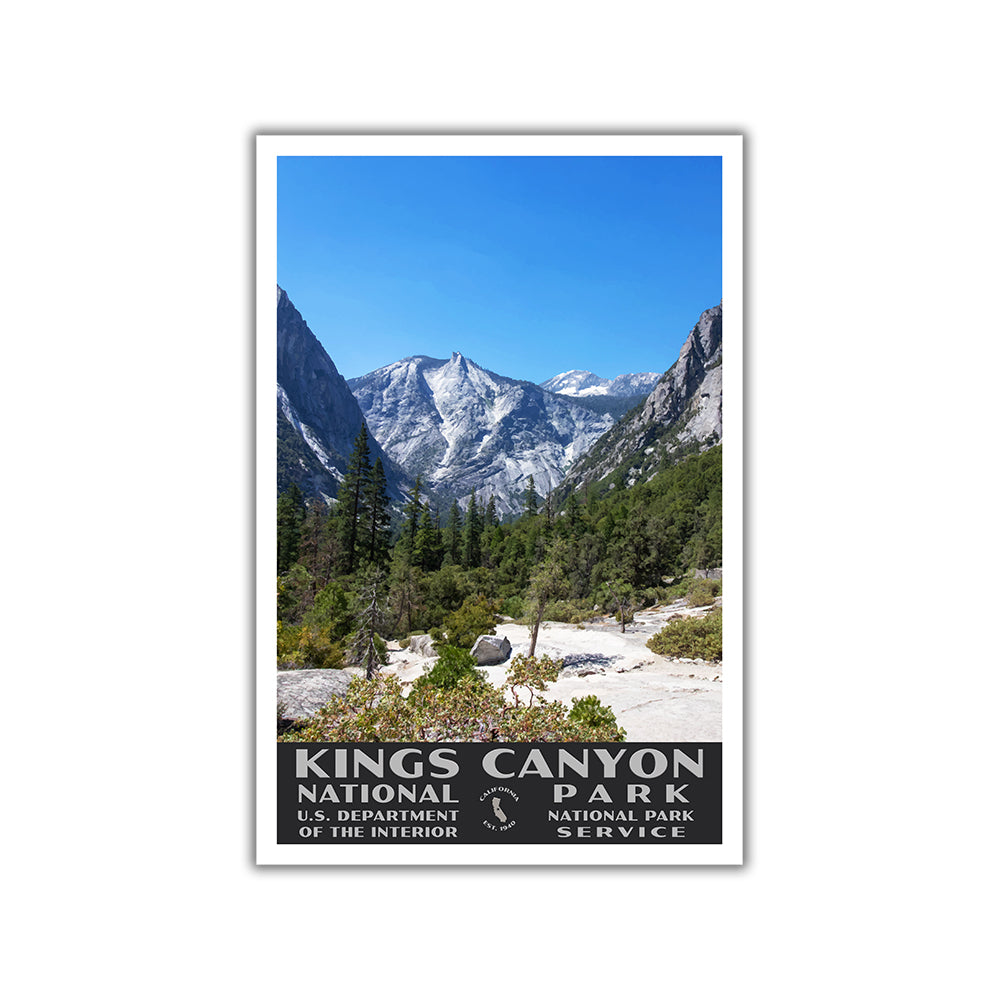 Kings Canyon National Park Poster, WPA style