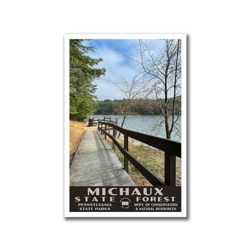 Michaux State Forest Poster - WPA (Forest Walkway) (Pennsylvania State)
