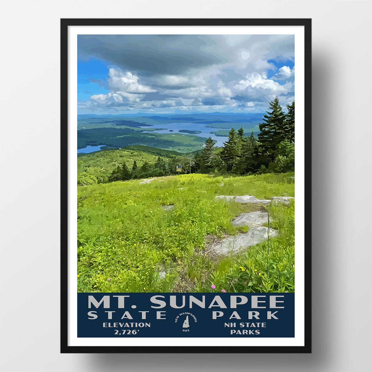 Mount Sunapee State Park Poster - WPA (Mountain View) (New Hampshire State)