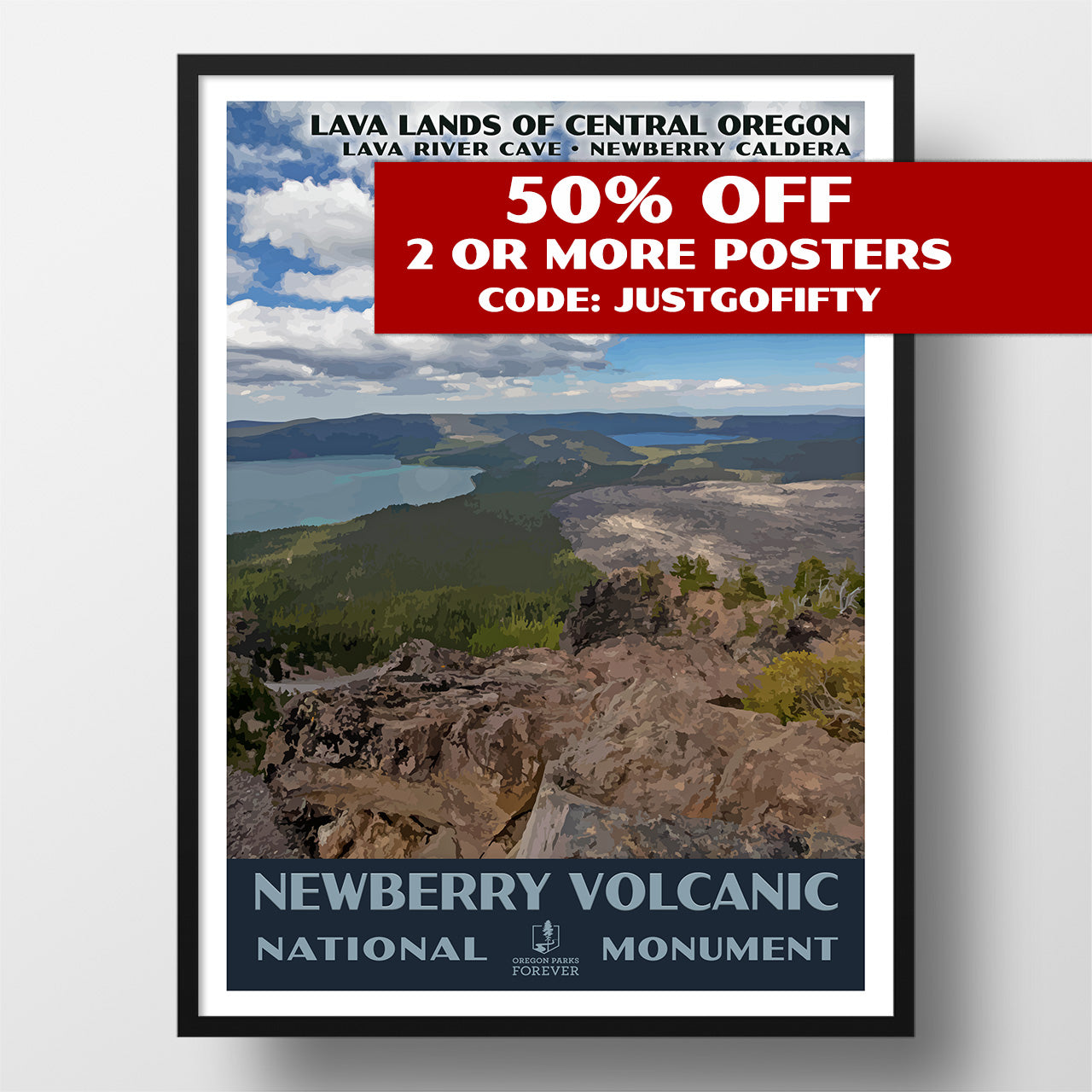 Newberry Volcanic National Monument Poster - WPA (Paulina Peak) - OPF